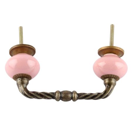 Pink Round Cearmic Cut Bridge Handles 